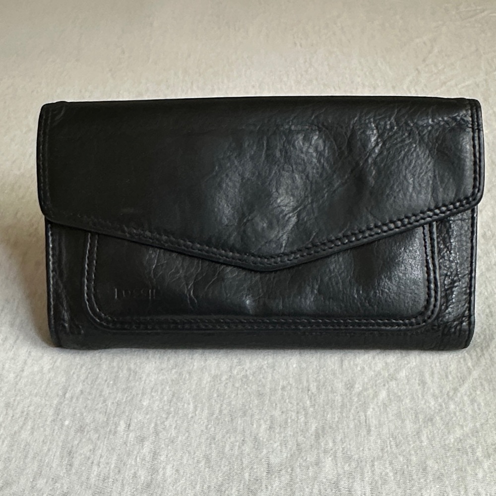Fossil Black Leather Women's Wallet